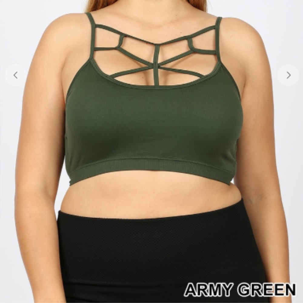 Plus Size Seamless Web Detail Front Bralette